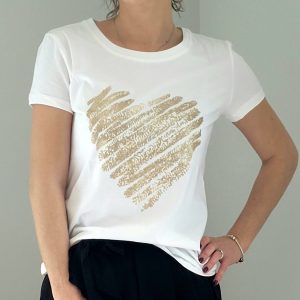 T-shirt coeur doré
