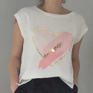 T-shirt coeur rose