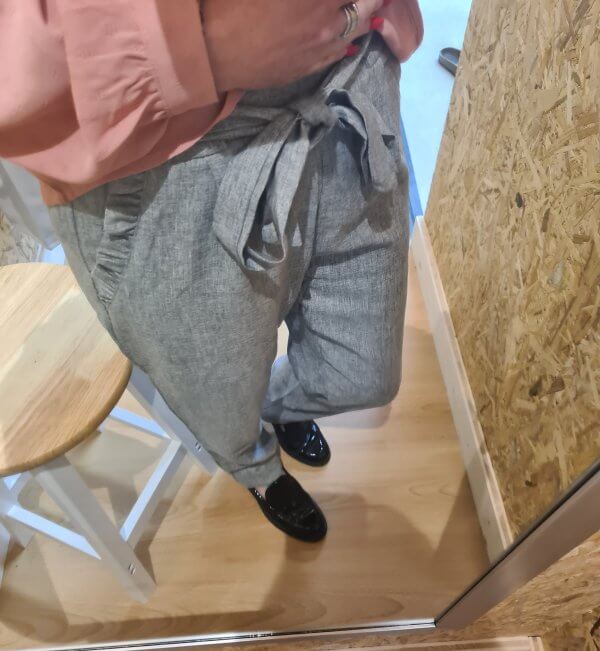 pantalon gris chiné